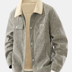 Teddy Lined Tie Dye Corduroy Pocket Button Up Jacket