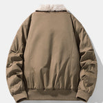 Oversize Faux Fur Collar Bomber Jacket