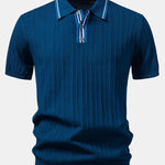 Contrast Textured Knit Polo