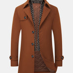 Detachable Scarf Notch Lapel Wool Overcoat