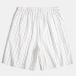 Linen Look Striped Button Up Shirt & Drawstring Shorts