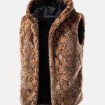 Faux Fur Serpentine Hooded Vest