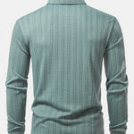 Long Sleeve Wheat Ear Jacquard Polo Shirt
