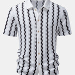 Plaid Jacquard Button Up Shirt & Straight Leg Linen Pants