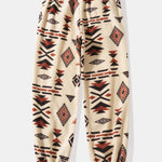 Relax Fit Tribal Geometry Teddy Hoodie & Jogger Pants