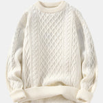 Geometric Jacquard Crew Neck Sweater