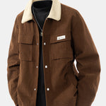 Teddy Lined Corduroy Button Up Jacket