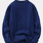 Geometric Jacquard Crew Neck Sweater
