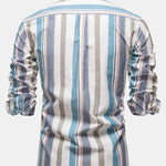 Cowboy Embroidery Cotton Stripe Button Up Shirt