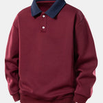 Relax Fit Contrast Polo Sweatshirt