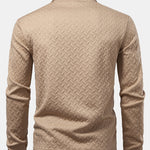 Long Sleeve Wave Jacquard Polo Shirt