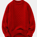 Geometric Jacquard Crew Neck Sweater