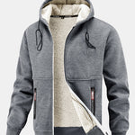 Teddy Lined Zipper Pocket Hoodie