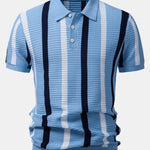 Stripe Textured Knit Polo