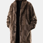 Faux Fur Shawl Collar Long Line Coat