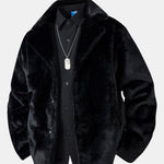 Faux Fur Notch Lapel Coat