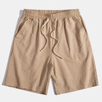 Linen Look Striped Button Up Shirt & Drawstring Shorts