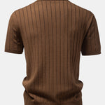 Stripe Button Up Open Knit Shirt
