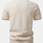 Contrast Trim Textured Knit T-Shirt