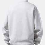 Relax Fit Dachshund Wearing Striped Sweater Print Quarter Zip Sweatshirt