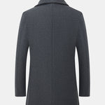 Detachable Scarf Notch Lapel Wool Overcoat