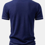 Contrast Trim Ribbed Knit Shirt
