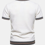 Textured Contrast Crew Neck Knit T-Shirt