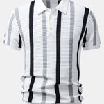 Stripe Textured Knit Polo