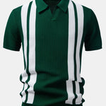 Stripe Johnny Collar Knit Polo