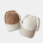 Vintage Warm Baseball Cap With Ear Flaps