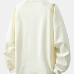 Relax Fit 2 In 1 Letter Jacquard Notched Collar Sweatshirt
