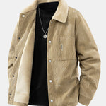 Teddy Lined Star Print Corduroy Jacket