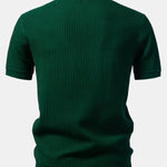 Stripe Johnny Collar Knit Polo