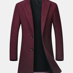 Notch Lapel Wool Blend Overcoat