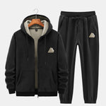Fleece-Lined Zip Up Hoodie & Jogger Pants