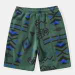 Relax Fit Tribal Geometry Teddy Hoodie & Shorts