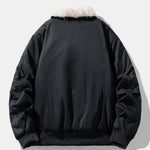 Oversize Faux Fur Collar Bomber Jacket