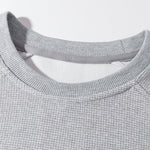 Relax Fit Waffle Crew Neck Sweatshirt