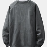 Relax Fit 2 In 1 Letter Jacquard Notched Collar Sweatshirt