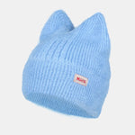 Unisex Cat Ear Shaped Plush Elastic Knitted Hat