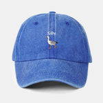Silly Goose Embroidered Pattern Washed Baseball Cap