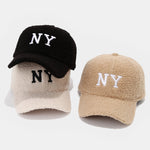 American Style NY Letter Fleece Warm Baseball Cap
