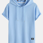 Ribbed Hooded  Arc Hem T-Shirt
