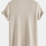 Textured Cuban Shirt & Linen Cotton Blend Drawstring Shorts