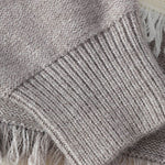 Color Block Fringe Patchwork Crew Neck Sweater