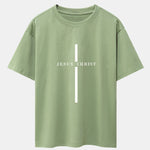 Jesus Christ Stripe Print Drop Shoulder Oversize T-Shirt