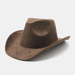 Faux Suede Western Wide-brimmed Cowboy Hat
