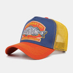 Vintage Fishing Embroidery Mesh Baseball Cap