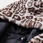 Faux Fur Leopard Zip Up Hooded Vest