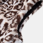 Faux Fur Leopard Zip Up Hooded Vest